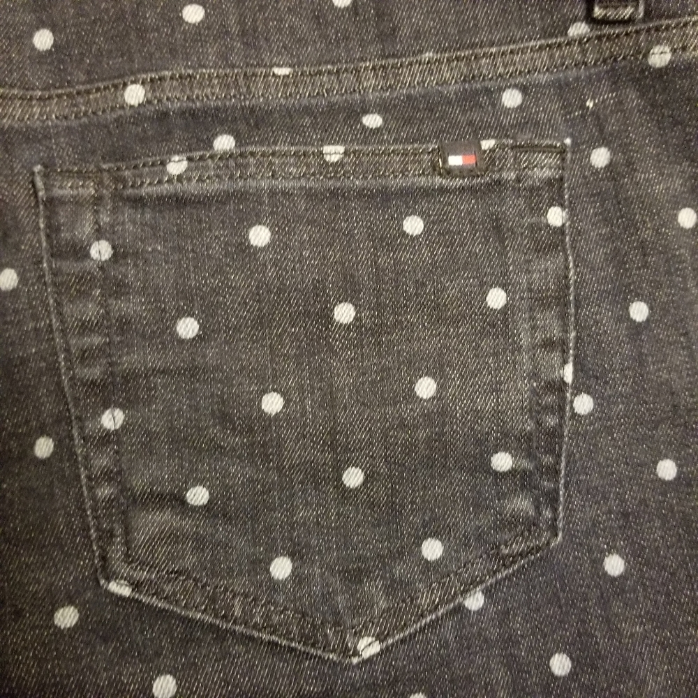 Tommy Hilfiger polka dot crop jeans  sz 14